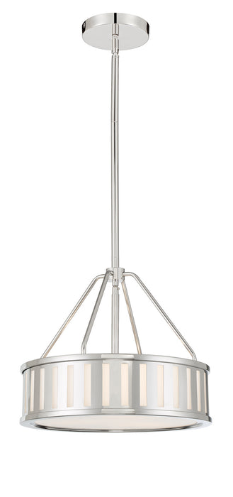 Crystorama KEN-8303-PN Three Light Pendant, Polished Nickel