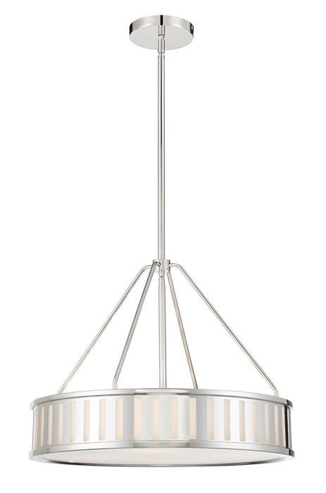 Crystorama KEN-8304-PN Four Light Pendant, Polished Nickel