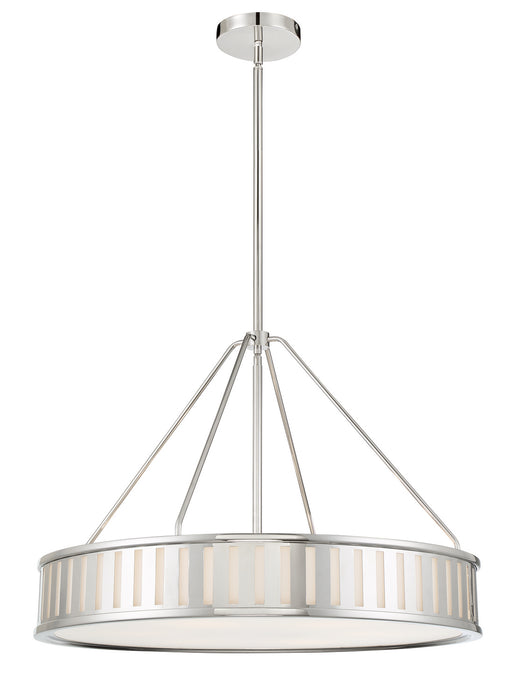 Crystorama KEN-8306-PN Six Light Pendant, Polished Nickel