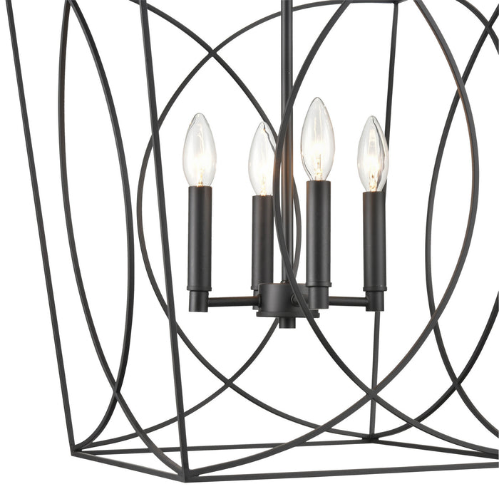 Millennium 4000-MB Four Light Pendant, Matte Black