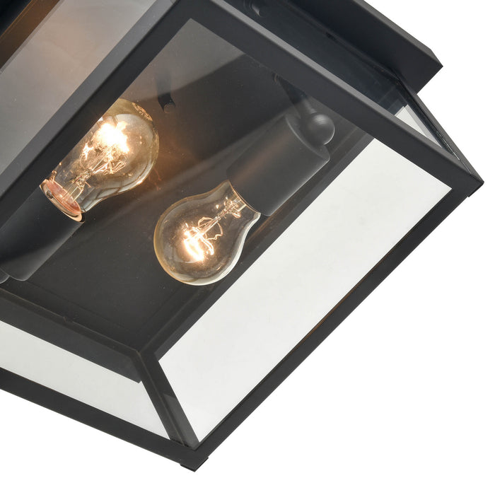 Millennium 4202-PBK Two Light Flush Mount, Powder Coated Black