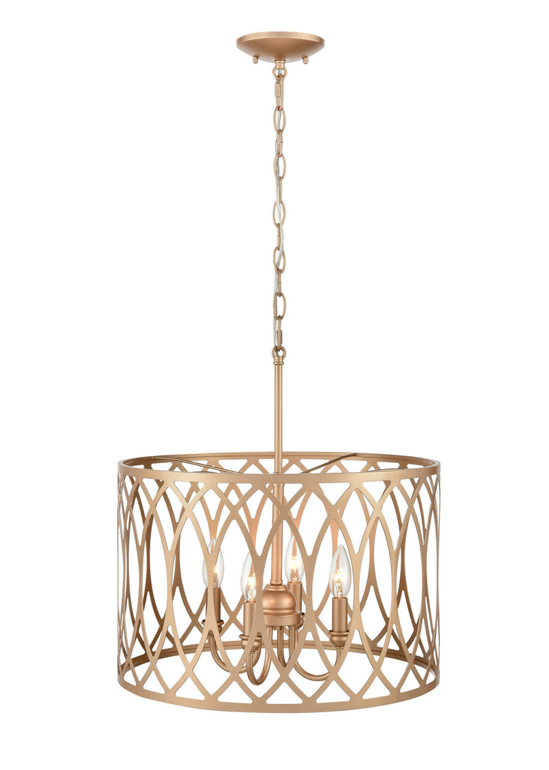 Millennium 4214-PMG Four Light Pendant, Painted Modern Gold