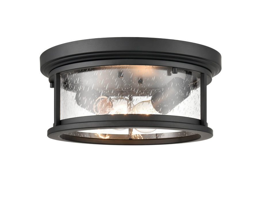 Millennium 4402-PBK Two Light Flush Mount, Powder Coated Black