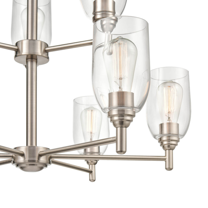 Millennium 4999-BN Nine Light Chandelier, Brushed Nickel