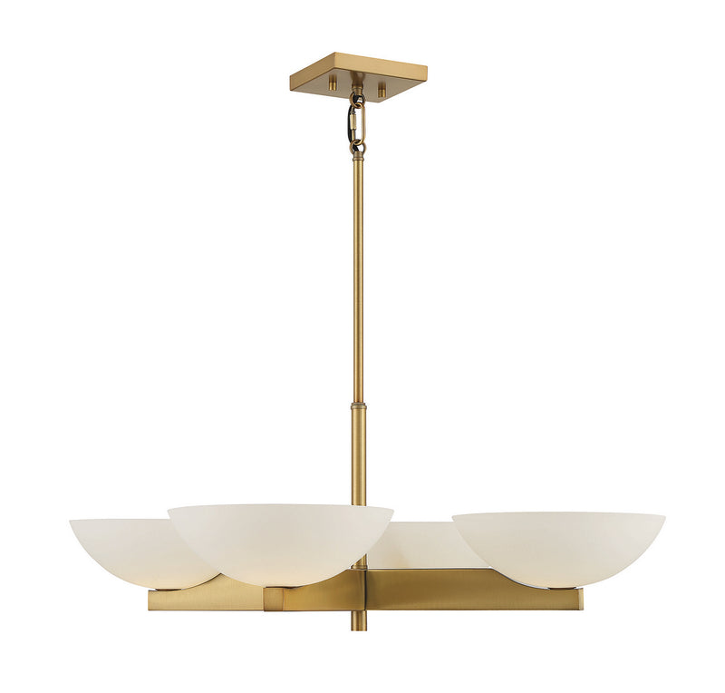 Savoy House 1-1613-4-322 Four Light Chandelier, Warm Brass
