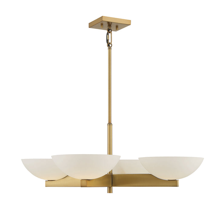 Savoy House 1-1613-4-322 Four Light Chandelier, Warm Brass