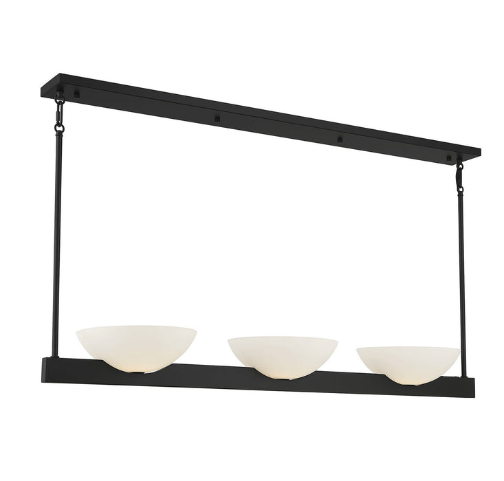 Savoy House 1-1614-3-89 Three Light Linear Chandelier, Matte Black