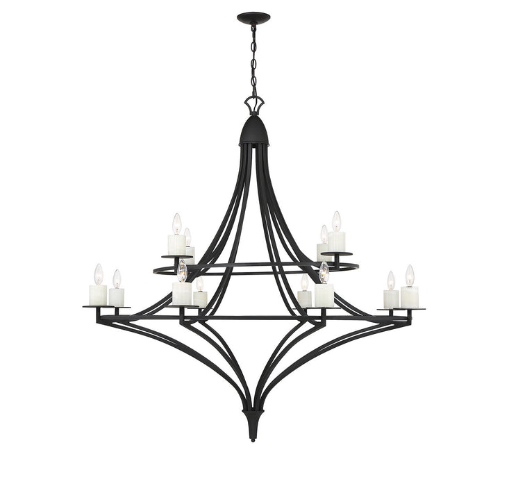 Savoy House 1-1672-12-89 12 Light Chandelier, Matte Black
