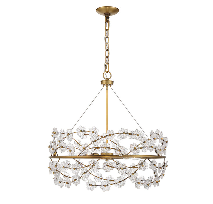 Savoy House 1-1727-5-322 Five Light Chandelier, Warm Brass
