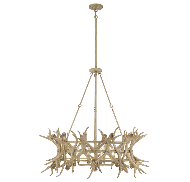 Savoy House 1-1760-8-198 Eight Light Chandelier, Natural Antler
