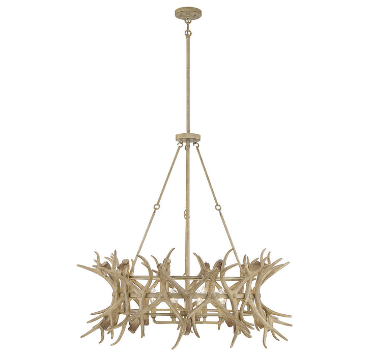 Savoy House 1-1760-8-198 Eight Light Chandelier, Natural Antler