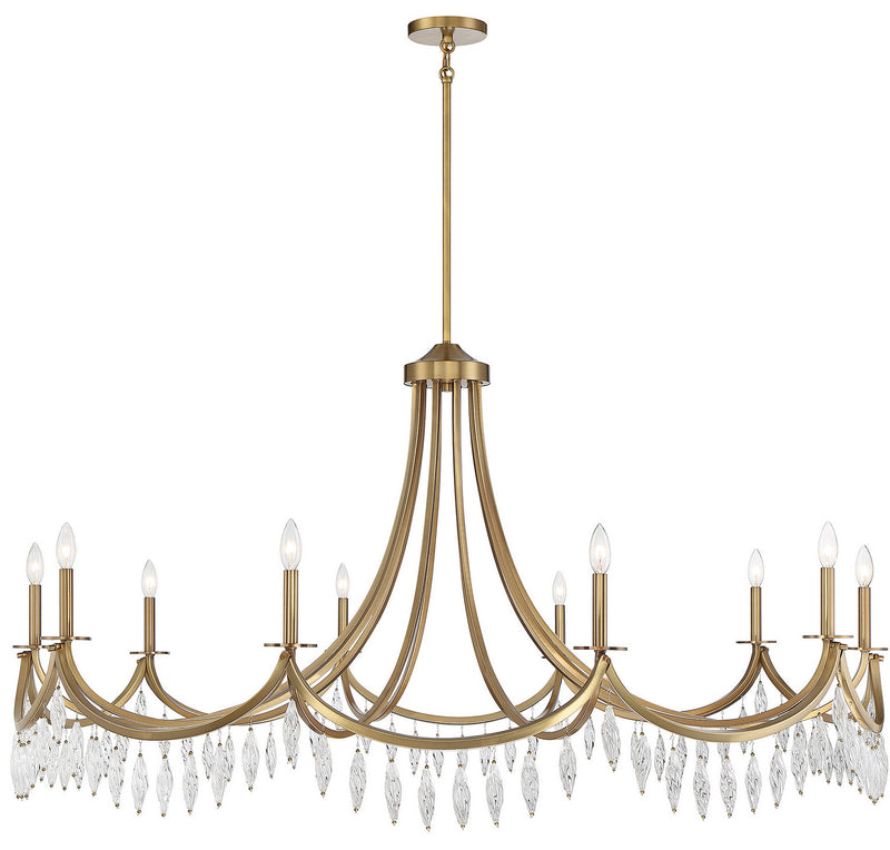Savoy House 1-1805-10-322 Ten Light Chandelier, Warm Brass