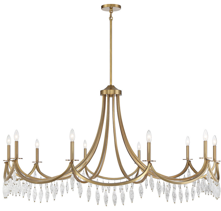 Savoy House 1-1805-10-322 Ten Light Chandelier, Warm Brass