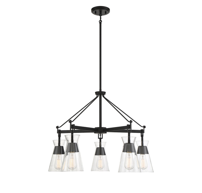 Savoy House 1-1832-5-89 Five Light Chandelier, Matte Black