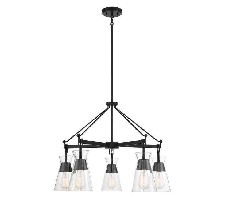 Savoy House 1-1832-5-89 Five Light Chandelier, Matte Black