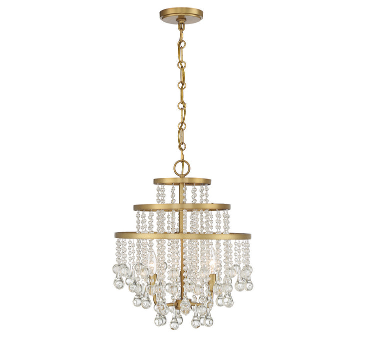 Savoy House 1-1865-3-322 Three Light Mini Chandelier, Warm Brass