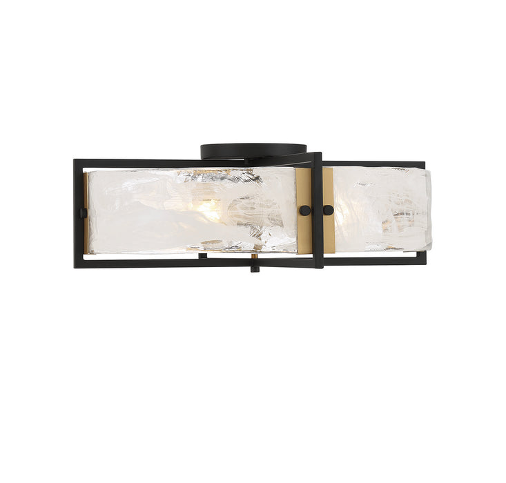Savoy House 6-1695-4-143 Four Light Semi-Flush Mount, Matte Black with Warm Brass
