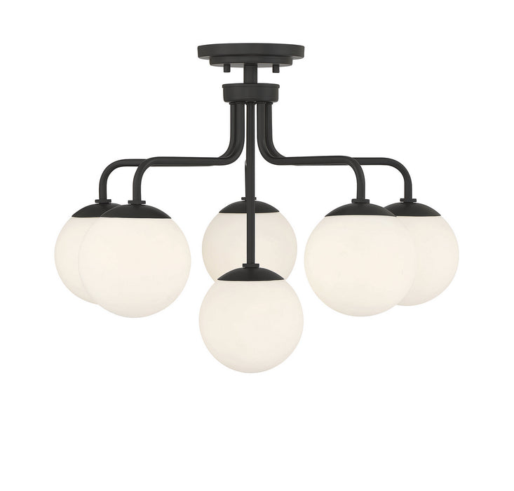 Savoy House 6-1950-6-89 Six Light Semi-Flush Mount, Matte Black