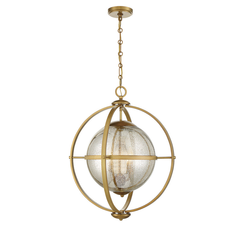 Savoy House 7-1872-3-322 Three Light Pendant, Warm Brass