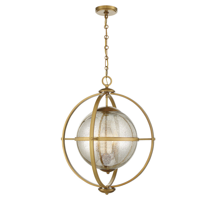 Savoy House 7-1872-3-322 Three Light Pendant, Warm Brass