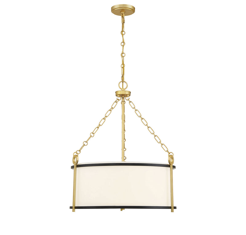 Savoy House 7-1920-3-261 Three Light Pendant, Matte Black with True Gold