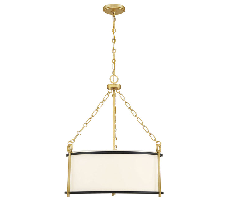 Savoy House 7-1920-3-261 Three Light Pendant, Matte Black with True Gold