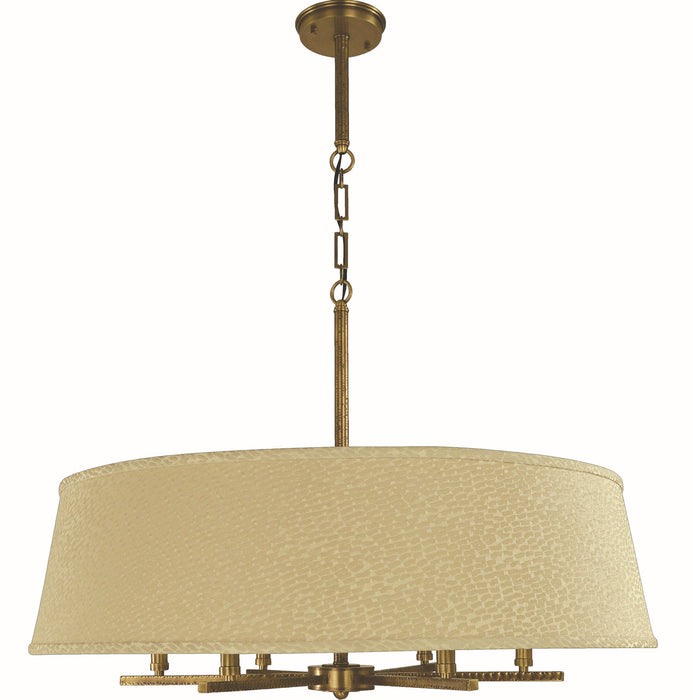 Framburg L1198 AB Six Light Chandelier, Antique Brass