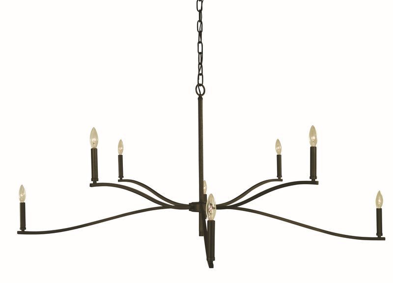 Framburg L1194 IRON Eight Light Foyer Chandelier, Iron