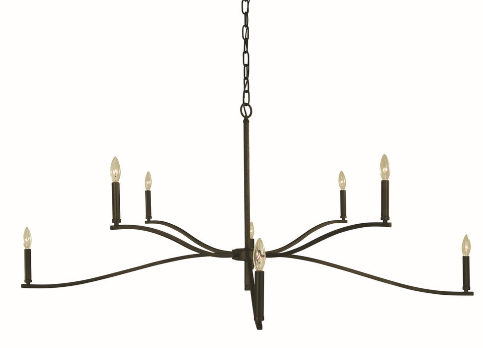 Framburg L1194 IRON Eight Light Foyer Chandelier, Iron