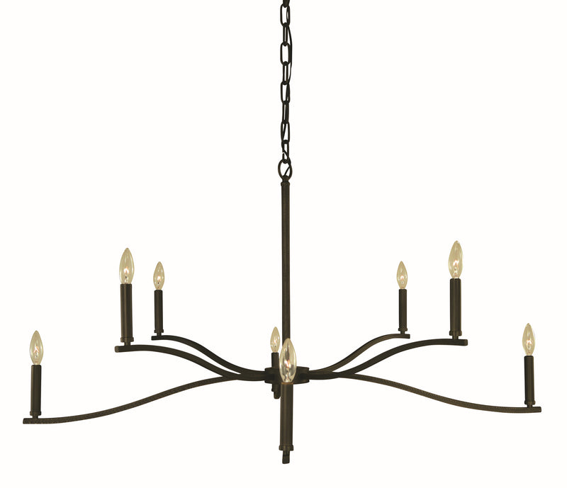 Framburg L1192 IRON Eight Light Chandelier, Iron