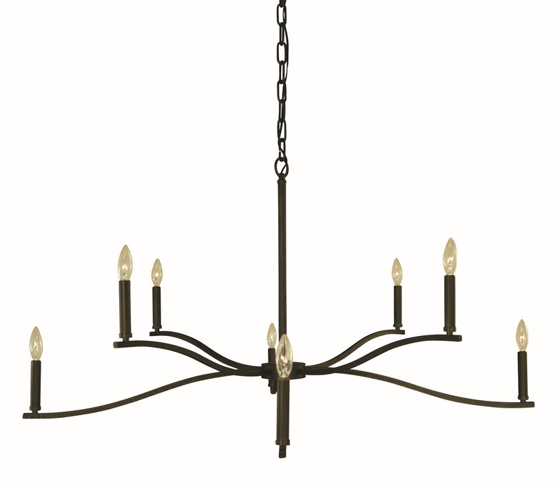 Framburg L1192 IRON Eight Light Chandelier, Iron