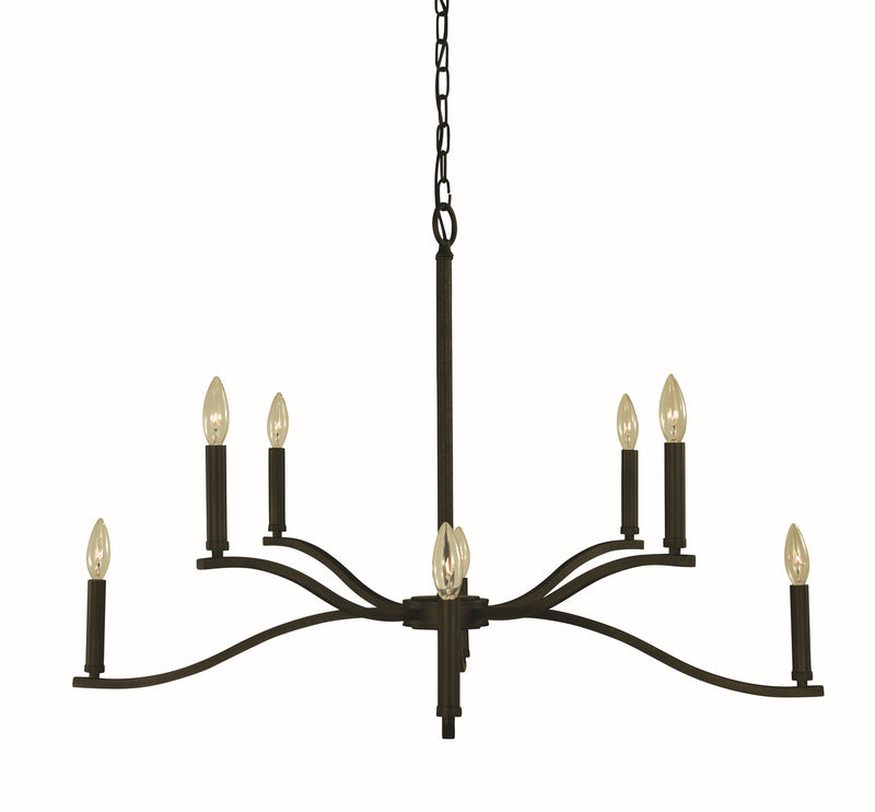 Framburg L1190 IRON Eight Light Chandelier, Iron