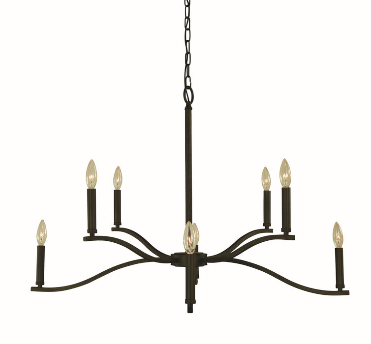 Framburg L1190 IRON Eight Light Chandelier, Iron