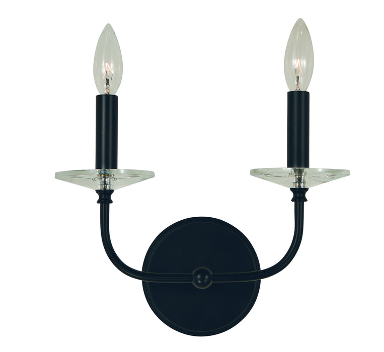 Framburg L1162 MBLACK Two Light Wall Sconce, Matte Black