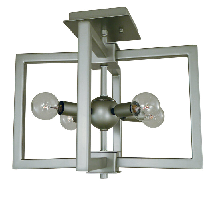 Framburg L1140 SP/MBLACK Four Light Dual Mount, Satin Pewter/Matte Black
