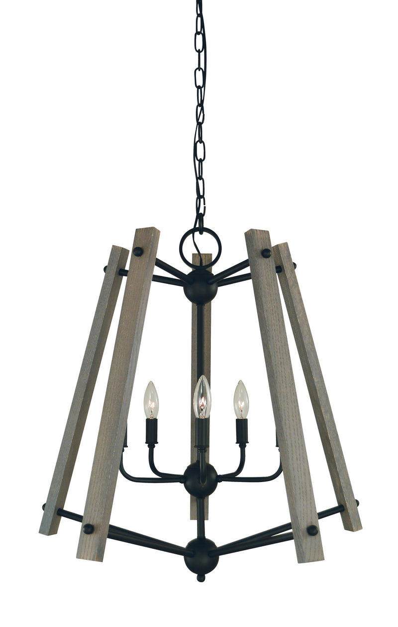 Framburg L1137 MBLACK Five Light Chandelier, Matte Black