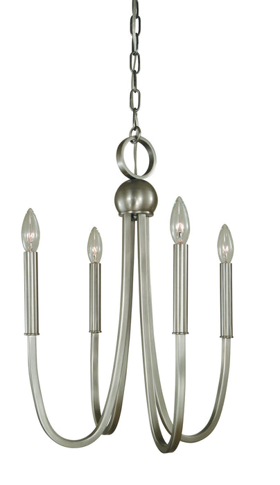 Framburg L1127 BN Four Light Chandelier, Brushed Nickel