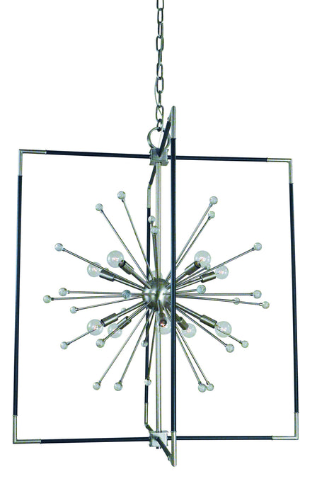 Framburg L1110 BN/MBLACK Ten Light Chandelier, Brushed Nickel w/Matte Black