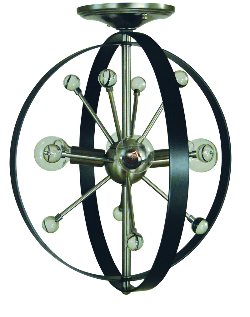 Framburg L1104 BN/MBLACK Four Light Chandelier, Brushed Nickel w/Matte Black