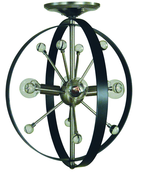 Framburg L1104 BN/MBLACK Four Light Chandelier, Brushed Nickel w/Matte Black