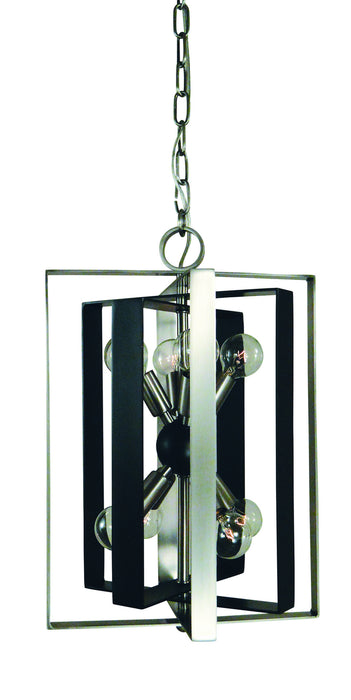 Framburg L1098 BN/MBLACK Eight Light Chandelier, Brushed Nickel w/Matte Black