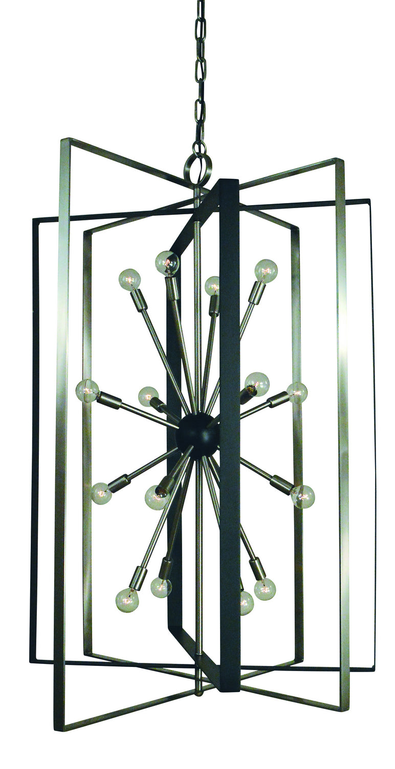 Framburg L1092 BN/MBLACK 16 Light Chandelier, Brushed Nickel w/Matte Black