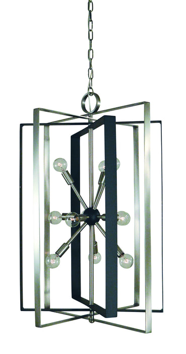 Framburg L1091 BN/MBLACK 11 Light Chandelier, Brushed Nickel w/Matte Black