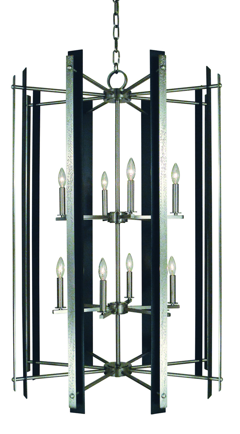 Framburg L1062 BN/MBLACK 12 Light Chandelier, Brushed Nickel w/Matte Black