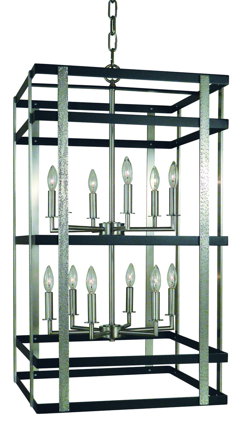 Framburg L1032 BN/MBLACK 12 Light Chandelier, Brushed Nickel w/Matte Black