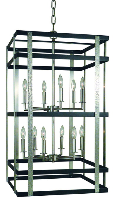 Framburg L1032 BN/MBLACK 12 Light Chandelier, Brushed Nickel w/Matte Black