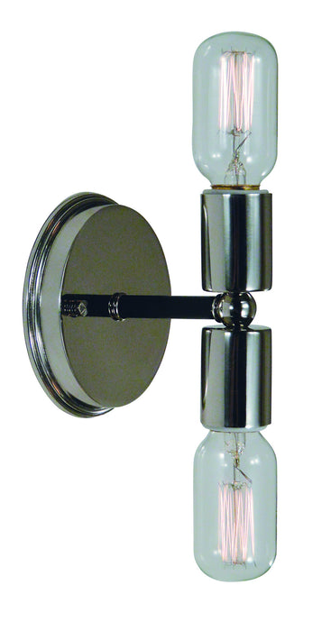 Framburg L1012 PN/MBLACK Two Light Wall Sconce, Polished Nickel with Matte Black Accents