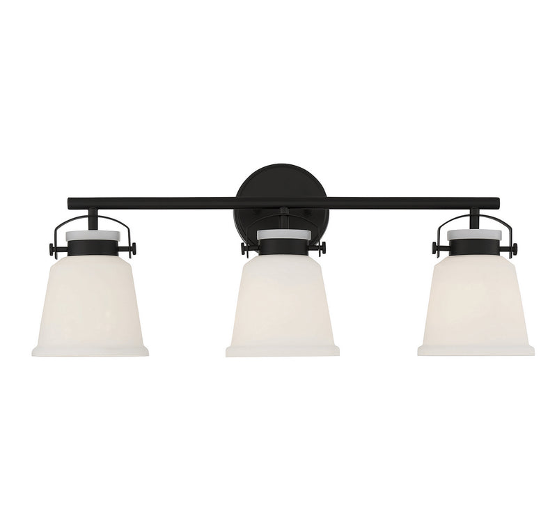 Savoy House 8-1627-3-BK Three Light Bathroom Vanity, Matte Black