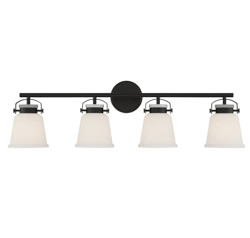 Savoy House 8-1627-4-BK Four Light Bathroom Vanity, Matte Black