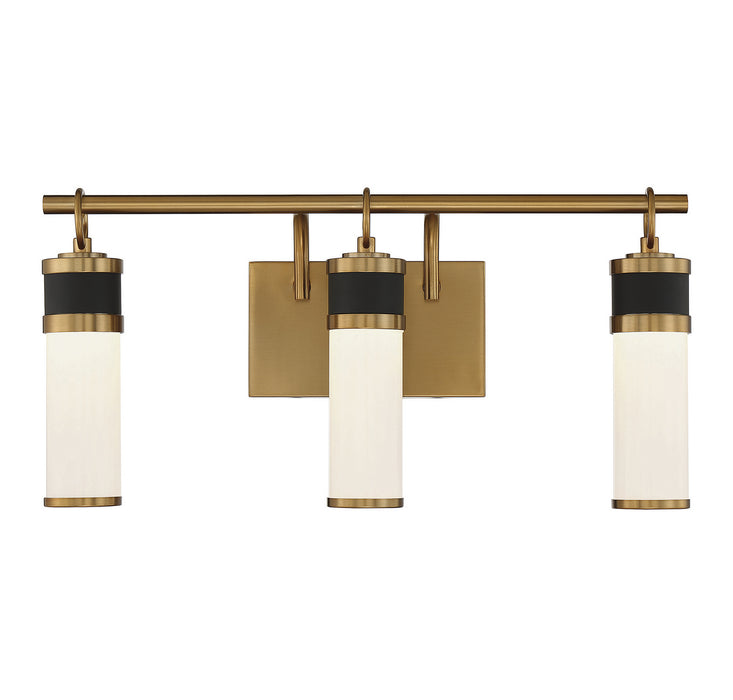 Savoy House 8-1638-3-143 LED Bathroom Vanity, Matte Black with Warm Brass
